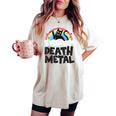 Death Metal Cat Satanic Banda De Punk Rock Para Niños Metal Rainbow Camiseta extragrande cómoda para mujer Ivory