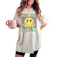 Groovy Test Day Testing Squad Motivation Teacher Student Women's Oversized Comfort T-shirt Ivory