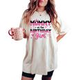 Mommy Of The Birthday Girl Pink Groovy Birthday Women's Oversized Comfort T-shirt Ivory