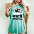 Death Metal Cat Satanic Banda De Punk Rock Para Niños Metal Rainbow Camiseta extragrande cómoda para mujer Chalky Mint