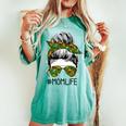 Farm Life Messy Bun Mom Bun Farming Tractor Sunglasses Women's Oversized Comfort T-shirt Yam