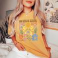 100 Days Of School Coquette Boho 100 Days Of School Teacher Women's Oversized Comfort T-shirt Mustard