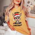 Âne Pull De Noël Animal De Ferme Drôle Merry Christmas T-shirt oversize confortable pour femme Mustard