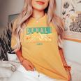 Denali National Park Mountains Nature Retro Sunset Vintage Women's Oversized Comfort T-shirt Mustard