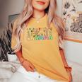 Gramma Flowers Gramma Grandma Gramma Grandmother Women's Oversized Comfort T-shirt Mustard