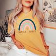 Mom Of Three Third Baby Announcement Women's Oversized Comfort T-shirt Mustard