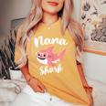 Nana Shark Mother's Day Grandma Women's Oversized Comfort T-shirt Mustard