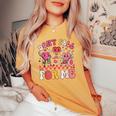 Therapy Team Physical Therapy Ot Valentine Fall Prevention Women's Oversized Comfort T-shirt Mustard