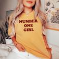 Rosé Number One Girl Camiseta extragrande cómoda para mujer Mustard