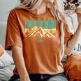 Denali National Park Mountains Nature Retro Sunset Vintage Women's Oversized Comfort T-shirt Crimson