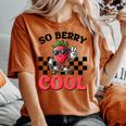 Groovy So Berry Cool Fruit Lover Strawberry Season For Boy Women's Oversized Comfort T-shirt Crimson