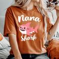 Nana Shark Mother's Day Grandma Women's Oversized Comfort T-shirt Crimson