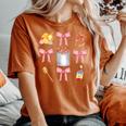 Pink Bow Cute Coquette Crawfish Clean Girl Aesthetic Women's Oversized Comfort T-shirt Crimson