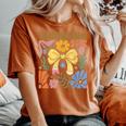 100 Days Of School Coquette Boho 100 Days Of School Teacher Women's Oversized Comfort T-shirt Yam