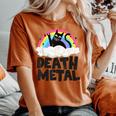 Death Metal Cat Satanic Banda De Punk Rock Para Niños Metal Rainbow Camiseta extragrande cómoda para mujer Yam