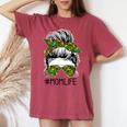 Farm Life Messy Bun Mom Bun Farming Tractor Sunglasses Women's Oversized Comfort T-shirt Chalky Mint