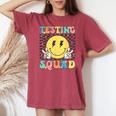 Groovy Test Day Testing Squad Motivation Teacher Student Women's Oversized Comfort T-shirt Chalky Mint
