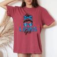 Lions Girl Messy Bun Sports Fan Team Women's Oversized Comfort T-shirt Chalky Mint