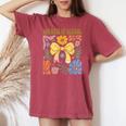 100 Days Of School Coquette Boho 100 Days Of School Teacher Women's Oversized Comfort T-shirt Crimson