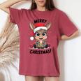 Âne Pull De Noël Animal De Ferme Drôle Merry Christmas T-shirt oversize confortable pour femme Crimson