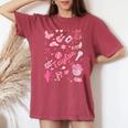 Birthday Girl Groovy Taylor First Name Personalized Heart Women's Oversized Comfort T-shirt Crimson