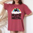 Death Metal Cat Satanic Banda De Punk Rock Para Niños Metal Rainbow Camiseta extragrande cómoda para mujer Crimson