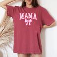 Mama Coquette Bow Retro Pink Aesthetic Mother's Day Mom Life Women's Oversized Comfort T-shirt Crimson
