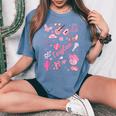 Birthday Girl Groovy Taylor First Name Personalized Heart Women's Oversized Comfort T-shirt Blue Jean