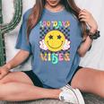 Cute 100 Days Vibes Smile Face 100 Days Of School Ns Girl Women's Oversized Comfort T-shirt Blue Jean