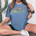 Gramma Flowers Gramma Grandma Gramma Grandmother Women's Oversized Comfort T-shirt Blue Jean