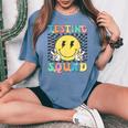 Groovy Test Day Testing Squad Motivation Teacher Student Women's Oversized Comfort T-shirt Blue Jean