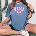 Mama Coquette Bow Retro Pink Aesthetic Mother's Day Mom Life Women's Oversized Comfort T-shirt Blue Jean