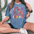 Therapy Team Physical Therapy Ot Valentine Fall Prevention Women's Oversized Comfort T-shirt Blue Jean