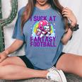 I Suck At Fantasy Football Unicorn Rainbow Loser Men Women's Oversized Comfort T-shirt Blue Jean