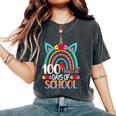 100 Days Smarter Rainbow Unicorn 100Th Day Of School Women's Oversized Comfort T-Shirt Pepper