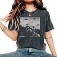 Alien UFO Raccoon Oversized Women's T-Shirt | Sci-Fi Fun Pepper
