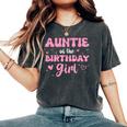 Auntie Of The Birthday Pink Girl Matching Family Women's Oversized Comfort T-Shirt Pepper