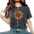 Border Collie Mom Sunflower Dog Paw Colorful Women's Oversized Comfort T-Shirt Pepper