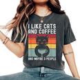 I Like Cats And Coffee And Maybe 3 People Love Cats Camiseta extragrande cómoda para mujer Pepper