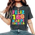 Feliz 100 Dias De Escuela Groovy 100 Days Spanish Teacher Women's Oversized Comfort T-Shirt Pepper