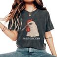 Fried Chicken 420 Smoking Marijuana Stoner Weed Meme Women's Oversized Comfort T-Shirt Pepper