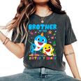 Brother Of The Birthday Family Shark Birthday Boy Girl Women's Oversized Comfort T-Shirt Pepper