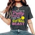 Softball Girl With Pretty Face Women's Oversized Comfort T-Shirt Pepper