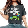 Garbage Truck Sister Birthday Boy Balloons Birthday Party Camiseta extragrande cómoda para mujer Pepper