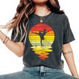 Girl Silhouette Ballet Dance Sunset Retro Ballerina Camiseta extragrande cómoda para mujer Pepper