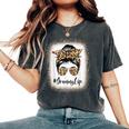 Grammy Life Bleached Leopard Messy Bun Mother's Day Women's Oversized Comfort T-Shirt Pepper