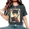 Japanese Gothic Kawaii Anime Samurai Cat Mom Woman Girls Women's Oversized Comfort T-Shirt Pepper