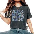 Just A Mama Who Loves Her Boy Mother's Day Women's Oversized Comfort T-Shirt Pepper