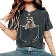 Pocket Raccoon Women's Oversized T-Shirt - Casual Comfort Pepper