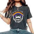 Rainbow Raccoon LGBTQ Pride Women's Oversized T-Shirt - Be Gay Do Crime Pepper